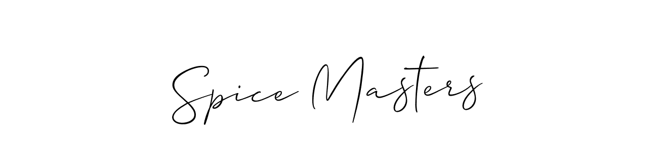 Make a short Spice Masters signature style. Manage your documents anywhere anytime using Allison_Script. Create and add eSignatures, submit forms, share and send files easily. Spice Masters signature style 2 images and pictures png