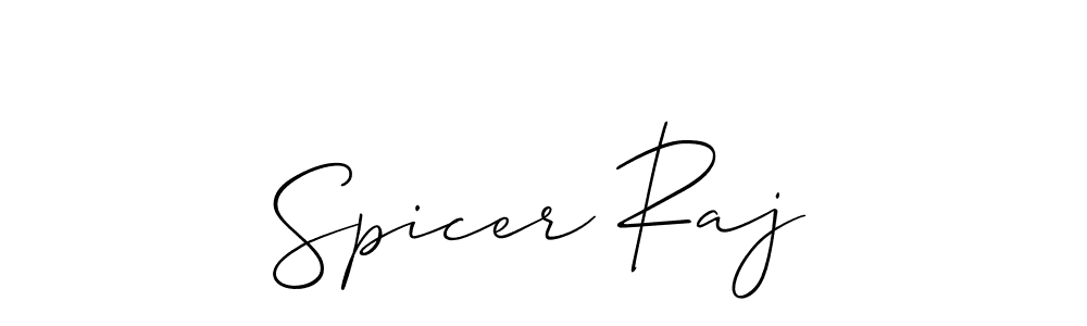 Make a beautiful signature design for name Spicer Raj. With this signature (Allison_Script) style, you can create a handwritten signature for free. Spicer Raj signature style 2 images and pictures png