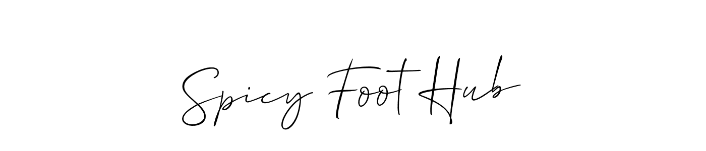 Spicy Foot Hub stylish signature style. Best Handwritten Sign (Allison_Script) for my name. Handwritten Signature Collection Ideas for my name Spicy Foot Hub. Spicy Foot Hub signature style 2 images and pictures png