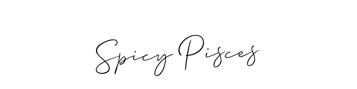 It looks lik you need a new signature style for name Spicy Pisces. Design unique handwritten (Allison_Script) signature with our free signature maker in just a few clicks. Spicy Pisces signature style 2 images and pictures png