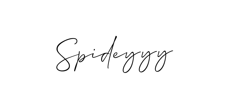 Design your own signature with our free online signature maker. With this signature software, you can create a handwritten (Allison_Script) signature for name Spideyyy. Spideyyy signature style 2 images and pictures png