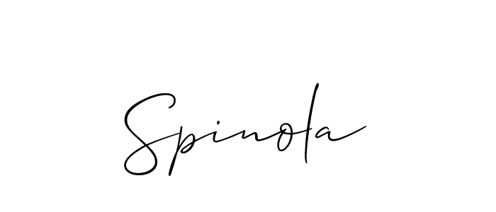 Create a beautiful signature design for name Spinola. With this signature (Allison_Script) fonts, you can make a handwritten signature for free. Spinola signature style 2 images and pictures png