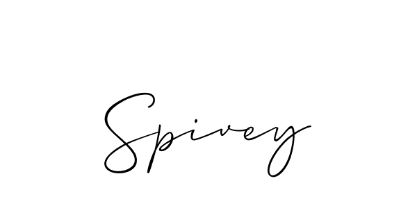 Create a beautiful signature design for name Spivey. With this signature (Allison_Script) fonts, you can make a handwritten signature for free. Spivey signature style 2 images and pictures png