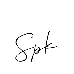 Use a signature maker to create a handwritten signature online. With this signature software, you can design (Allison_Script) your own signature for name Spk. Spk signature style 2 images and pictures png