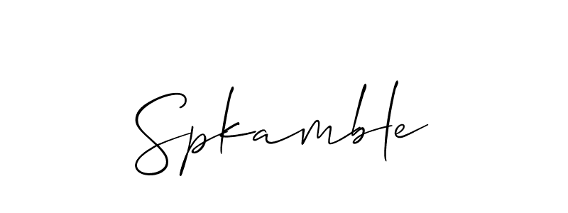 Use a signature maker to create a handwritten signature online. With this signature software, you can design (Allison_Script) your own signature for name Spkamble. Spkamble signature style 2 images and pictures png