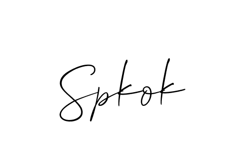 Use a signature maker to create a handwritten signature online. With this signature software, you can design (Allison_Script) your own signature for name Spkok. Spkok signature style 2 images and pictures png