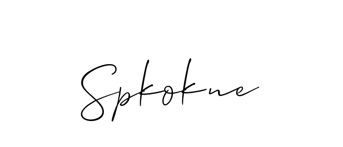 It looks lik you need a new signature style for name Spkokne. Design unique handwritten (Allison_Script) signature with our free signature maker in just a few clicks. Spkokne signature style 2 images and pictures png