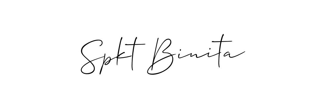 How to make Spkt Binita name signature. Use Allison_Script style for creating short signs online. This is the latest handwritten sign. Spkt Binita signature style 2 images and pictures png