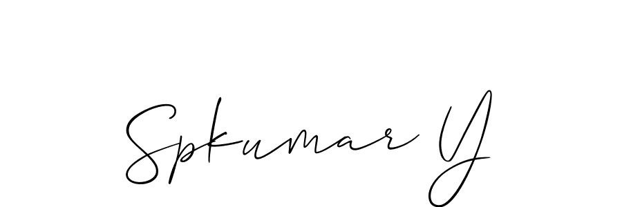 Create a beautiful signature design for name Spkumar Y. With this signature (Allison_Script) fonts, you can make a handwritten signature for free. Spkumar Y signature style 2 images and pictures png