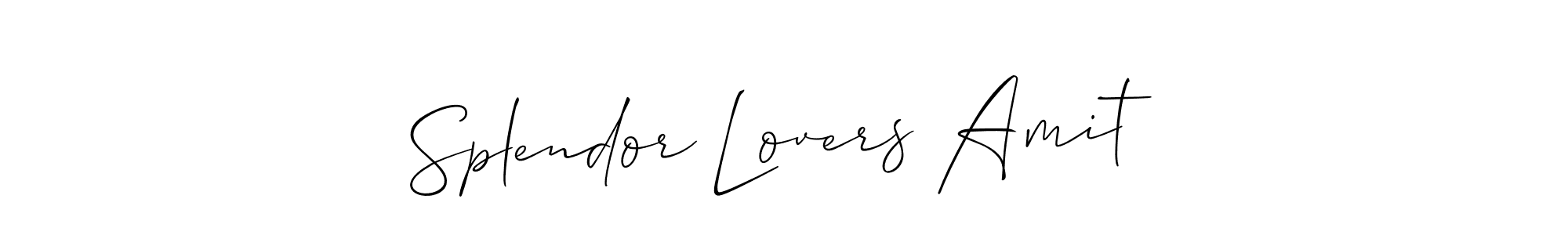 The best way (Allison_Script) to make a short signature is to pick only two or three words in your name. The name Splendor Lovers Amit include a total of six letters. For converting this name. Splendor Lovers Amit signature style 2 images and pictures png