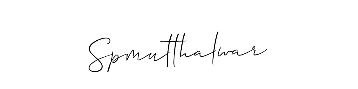 Design your own signature with our free online signature maker. With this signature software, you can create a handwritten (Allison_Script) signature for name Spmutthalwar. Spmutthalwar signature style 2 images and pictures png