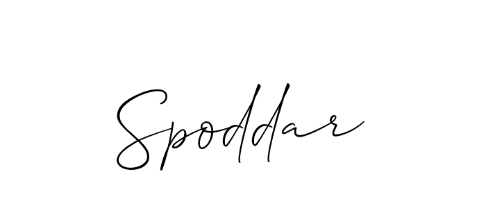 Use a signature maker to create a handwritten signature online. With this signature software, you can design (Allison_Script) your own signature for name Spoddar. Spoddar signature style 2 images and pictures png