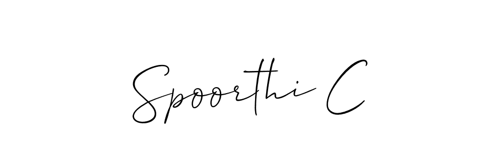 Create a beautiful signature design for name Spoorthi C. With this signature (Allison_Script) fonts, you can make a handwritten signature for free. Spoorthi C signature style 2 images and pictures png