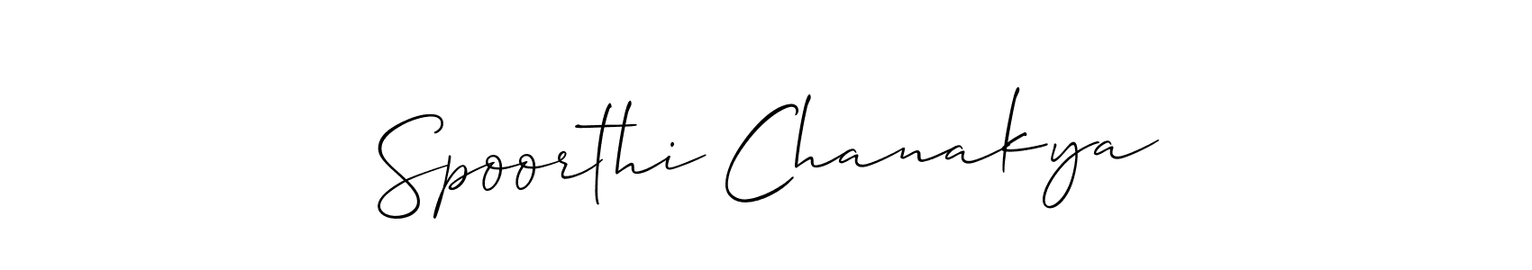 Use a signature maker to create a handwritten signature online. With this signature software, you can design (Allison_Script) your own signature for name Spoorthi Chanakya. Spoorthi Chanakya signature style 2 images and pictures png