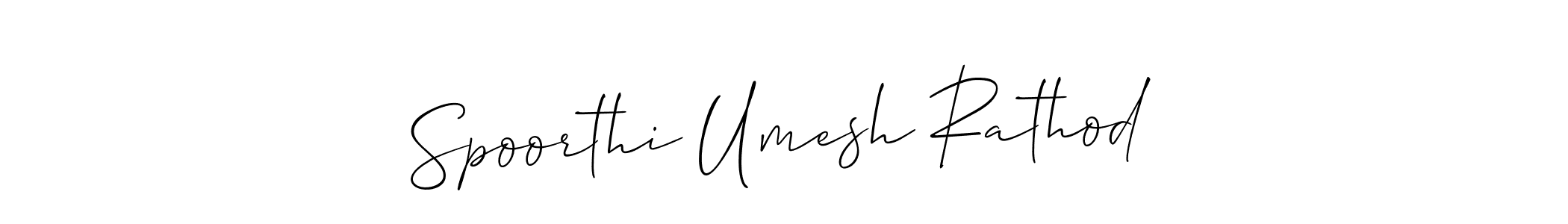 It looks lik you need a new signature style for name Spoorthi Umesh Rathod. Design unique handwritten (Allison_Script) signature with our free signature maker in just a few clicks. Spoorthi Umesh Rathod signature style 2 images and pictures png