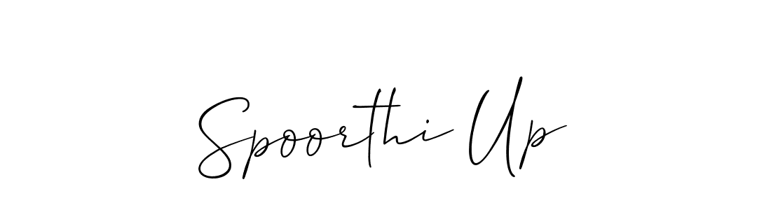 Also we have Spoorthi Up name is the best signature style. Create professional handwritten signature collection using Allison_Script autograph style. Spoorthi Up signature style 2 images and pictures png