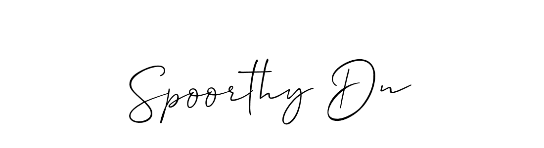 Create a beautiful signature design for name Spoorthy Dn. With this signature (Allison_Script) fonts, you can make a handwritten signature for free. Spoorthy Dn signature style 2 images and pictures png