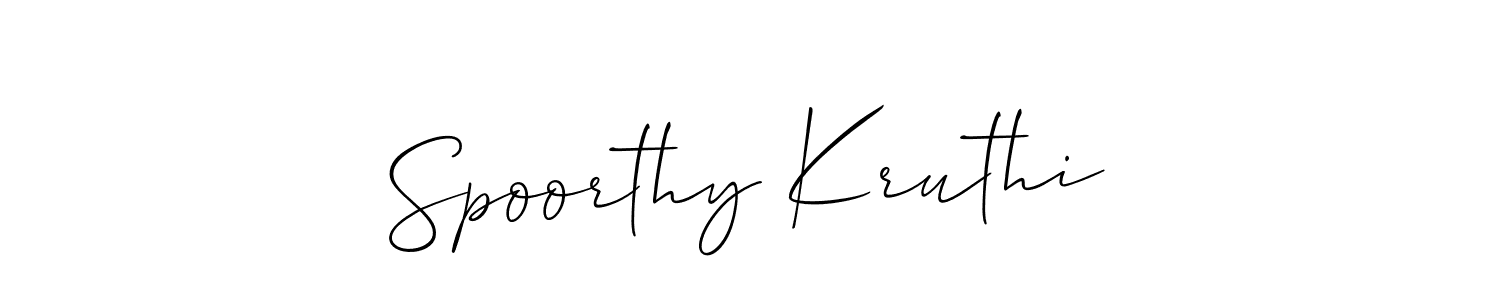 You can use this online signature creator to create a handwritten signature for the name Spoorthy Kruthi. This is the best online autograph maker. Spoorthy Kruthi signature style 2 images and pictures png