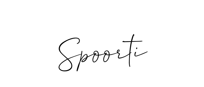 Allison_Script is a professional signature style that is perfect for those who want to add a touch of class to their signature. It is also a great choice for those who want to make their signature more unique. Get Spoorti name to fancy signature for free. Spoorti signature style 2 images and pictures png