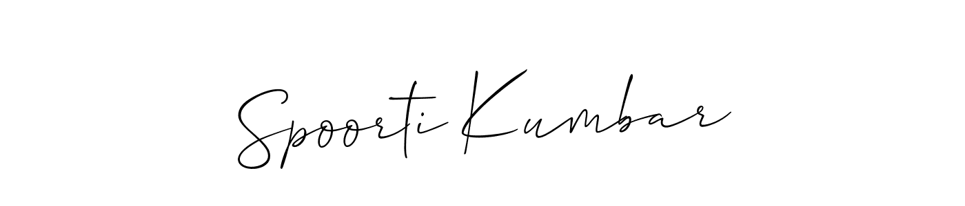 You can use this online signature creator to create a handwritten signature for the name Spoorti Kumbar. This is the best online autograph maker. Spoorti Kumbar signature style 2 images and pictures png