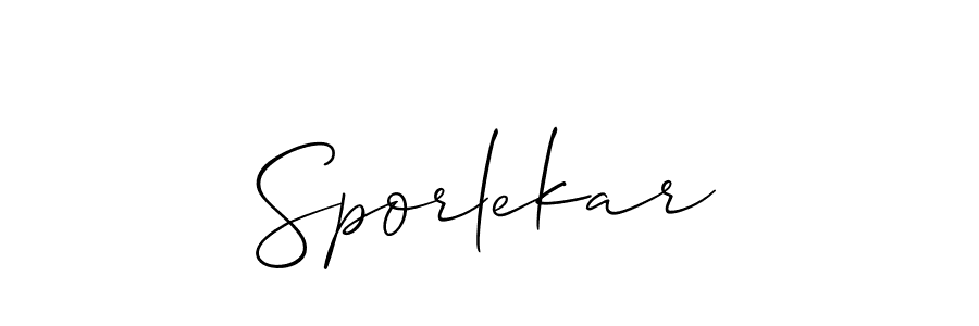 How to make Sporlekar signature? Allison_Script is a professional autograph style. Create handwritten signature for Sporlekar name. Sporlekar signature style 2 images and pictures png