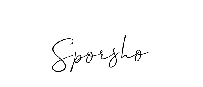 How to Draw Sporsho signature style? Allison_Script is a latest design signature styles for name Sporsho. Sporsho signature style 2 images and pictures png