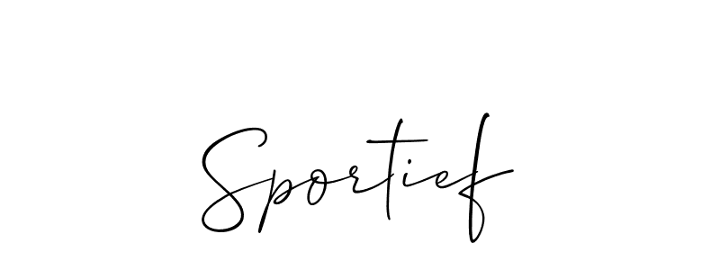 Sportief stylish signature style. Best Handwritten Sign (Allison_Script) for my name. Handwritten Signature Collection Ideas for my name Sportief. Sportief signature style 2 images and pictures png