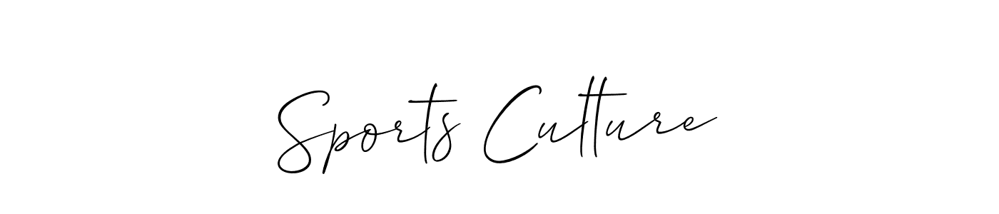 Create a beautiful signature design for name Sports Culture. With this signature (Allison_Script) fonts, you can make a handwritten signature for free. Sports Culture signature style 2 images and pictures png