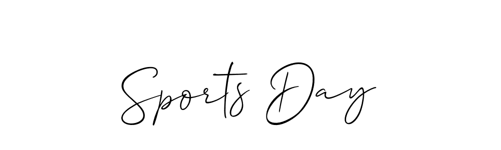 Create a beautiful signature design for name Sports Day. With this signature (Allison_Script) fonts, you can make a handwritten signature for free. Sports Day signature style 2 images and pictures png