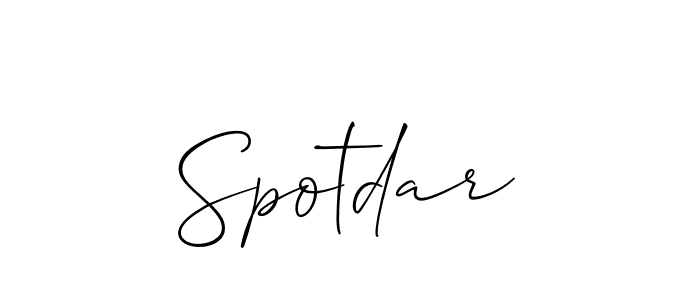You should practise on your own different ways (Allison_Script) to write your name (Spotdar) in signature. don't let someone else do it for you. Spotdar signature style 2 images and pictures png