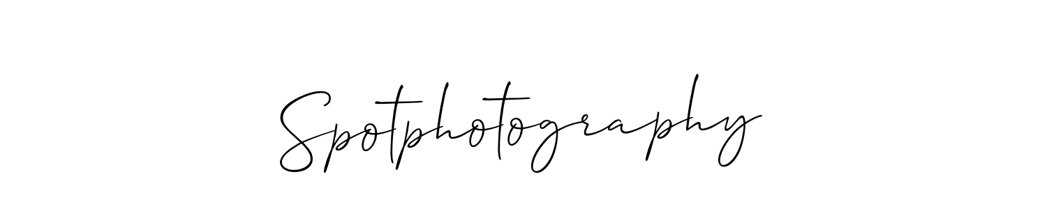 Make a beautiful signature design for name Spotphotography. With this signature (Allison_Script) style, you can create a handwritten signature for free. Spotphotography signature style 2 images and pictures png