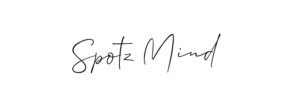 You should practise on your own different ways (Allison_Script) to write your name (Spotz Mind) in signature. don't let someone else do it for you. Spotz Mind signature style 2 images and pictures png