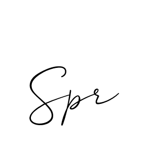 Make a beautiful signature design for name Spr. With this signature (Allison_Script) style, you can create a handwritten signature for free. Spr signature style 2 images and pictures png