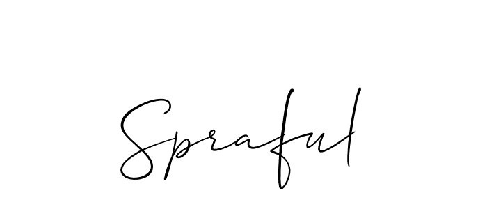 How to make Spraful signature? Allison_Script is a professional autograph style. Create handwritten signature for Spraful name. Spraful signature style 2 images and pictures png