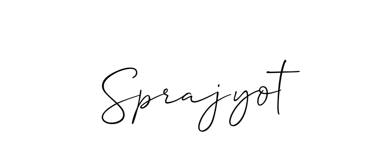 Sprajyot stylish signature style. Best Handwritten Sign (Allison_Script) for my name. Handwritten Signature Collection Ideas for my name Sprajyot. Sprajyot signature style 2 images and pictures png