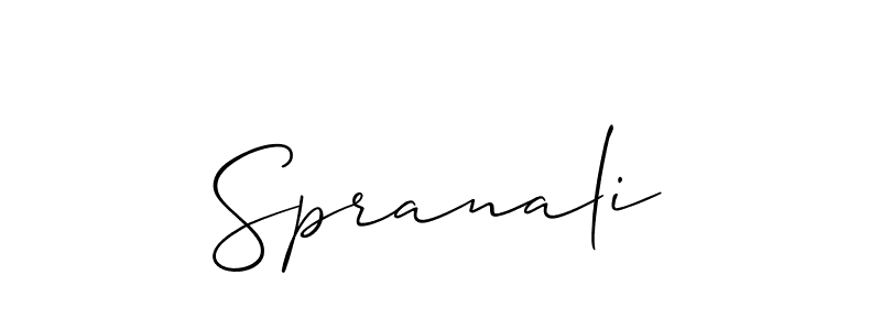 How to make Spranali signature? Allison_Script is a professional autograph style. Create handwritten signature for Spranali name. Spranali signature style 2 images and pictures png