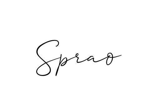Make a beautiful signature design for name Sprao. With this signature (Allison_Script) style, you can create a handwritten signature for free. Sprao signature style 2 images and pictures png
