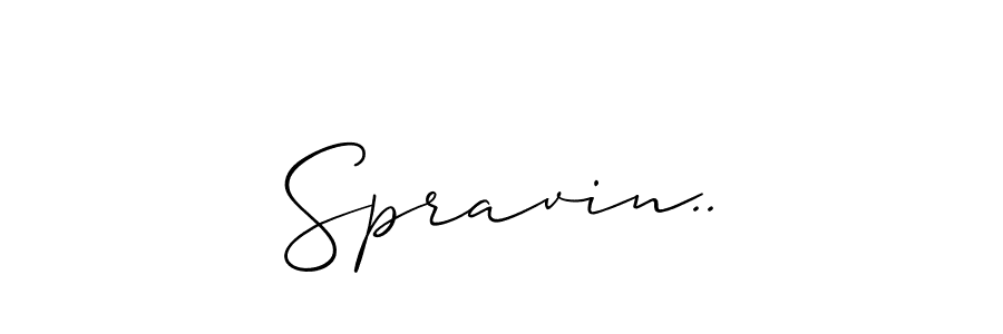 The best way (Allison_Script) to make a short signature is to pick only two or three words in your name. The name Spravin.. include a total of six letters. For converting this name. Spravin.. signature style 2 images and pictures png