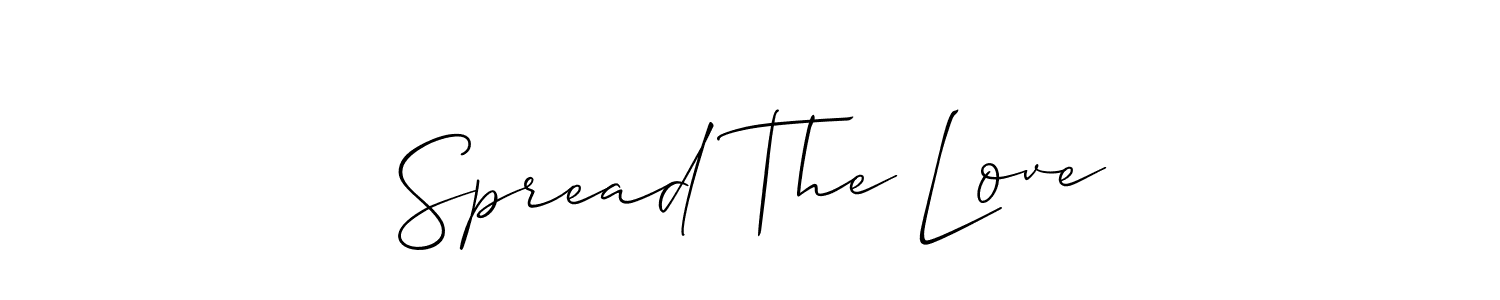 Also You can easily find your signature by using the search form. We will create Spread The Love name handwritten signature images for you free of cost using Allison_Script sign style. Spread The Love signature style 2 images and pictures png