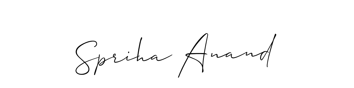 Use a signature maker to create a handwritten signature online. With this signature software, you can design (Allison_Script) your own signature for name Spriha Anand. Spriha Anand signature style 2 images and pictures png