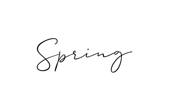 Create a beautiful signature design for name Spring. With this signature (Allison_Script) fonts, you can make a handwritten signature for free. Spring signature style 2 images and pictures png