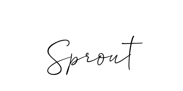 Make a beautiful signature design for name Sprout. With this signature (Allison_Script) style, you can create a handwritten signature for free. Sprout signature style 2 images and pictures png
