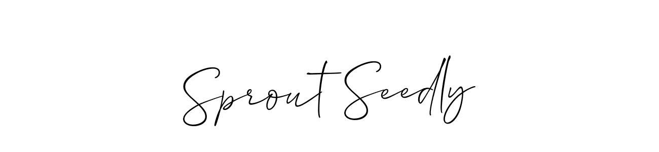 Make a beautiful signature design for name Sprout Seedly. With this signature (Allison_Script) style, you can create a handwritten signature for free. Sprout Seedly signature style 2 images and pictures png