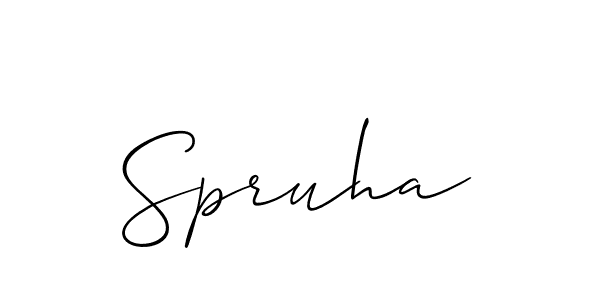 How to make Spruha signature? Allison_Script is a professional autograph style. Create handwritten signature for Spruha name. Spruha signature style 2 images and pictures png