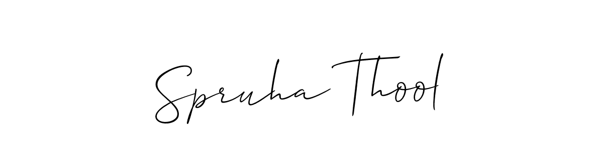 if you are searching for the best signature style for your name Spruha Thool. so please give up your signature search. here we have designed multiple signature styles  using Allison_Script. Spruha Thool signature style 2 images and pictures png