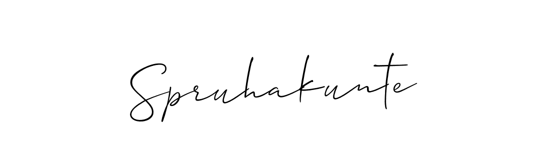 Create a beautiful signature design for name Spruhakunte. With this signature (Allison_Script) fonts, you can make a handwritten signature for free. Spruhakunte signature style 2 images and pictures png