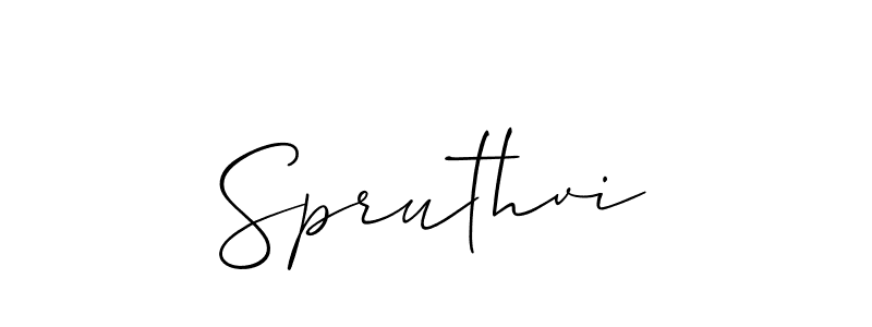 Make a beautiful signature design for name Spruthvi. With this signature (Allison_Script) style, you can create a handwritten signature for free. Spruthvi signature style 2 images and pictures png