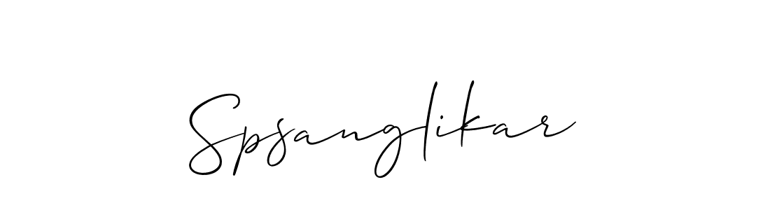 How to Draw Spsanglikar signature style? Allison_Script is a latest design signature styles for name Spsanglikar. Spsanglikar signature style 2 images and pictures png