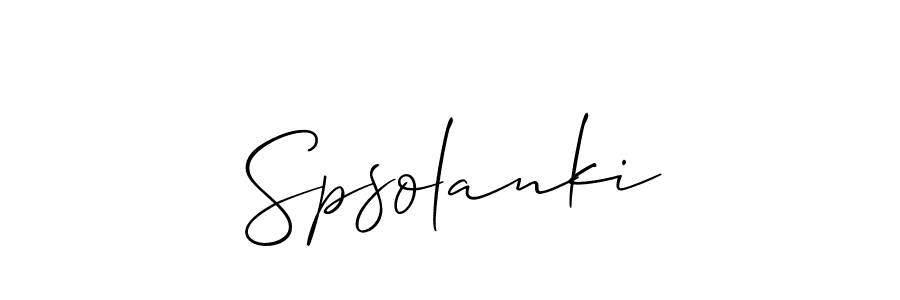 Use a signature maker to create a handwritten signature online. With this signature software, you can design (Allison_Script) your own signature for name Spsolanki. Spsolanki signature style 2 images and pictures png