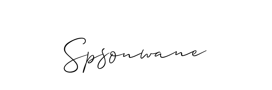 The best way (Allison_Script) to make a short signature is to pick only two or three words in your name. The name Spsonwane include a total of six letters. For converting this name. Spsonwane signature style 2 images and pictures png